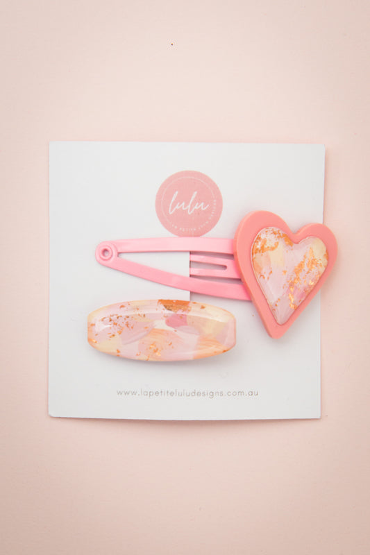 Hair Clip Set of 2 | Blushlight Heart