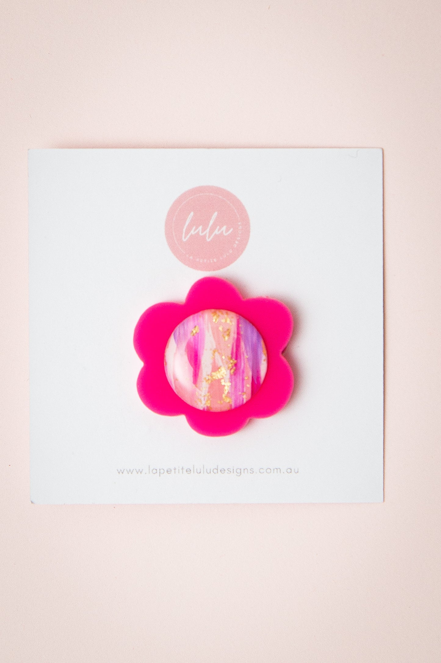 Mini Flower Brooch | Bubblegum (Hot Pink)
