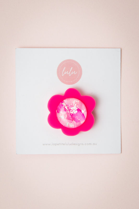 Mini Flower Brooch | Frosted Berry